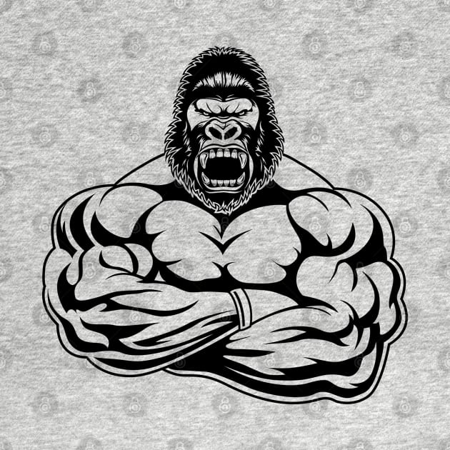 Anthropomorphic gorilla bodybuilder. by STARSsoft